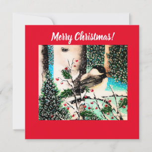 Chickadee Chatter Invitación roja