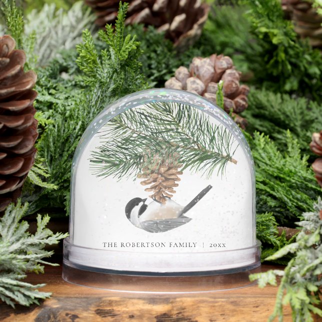 Chickadee en familia de Navidades Pine Sprig (Invierno)
