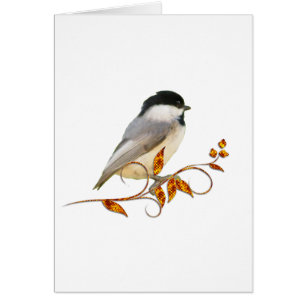 Chickadee en las hojas Jeweled