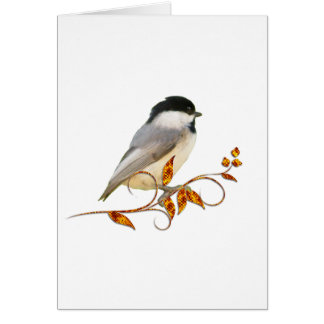 Chickadee en las hojas Jeweled