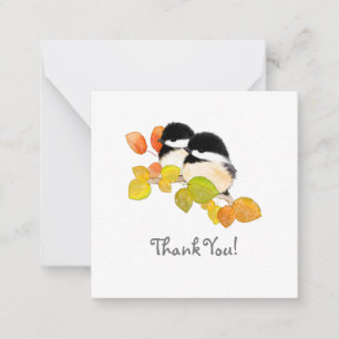 Chickadee minimalista Gracias a las tarjetas de no