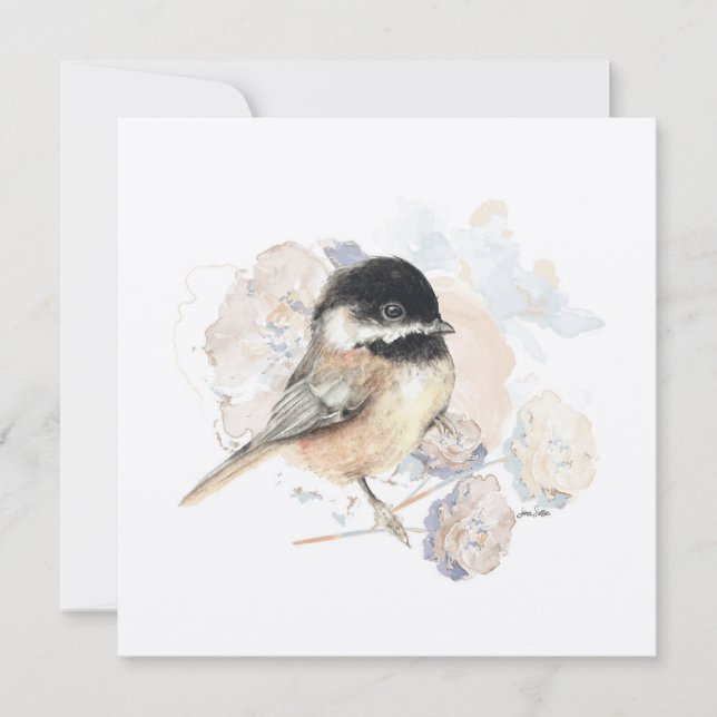 Chickadee Songbird acuarela (Anverso)