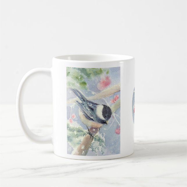 Chickadee y taza de las bayas (Izquierda)