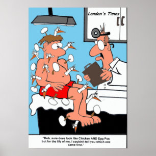 Chicken & Egg Pox Funny Collectible Art Posters
