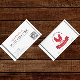 Chicken Eggs Farm QR Código tarjeta de presentació