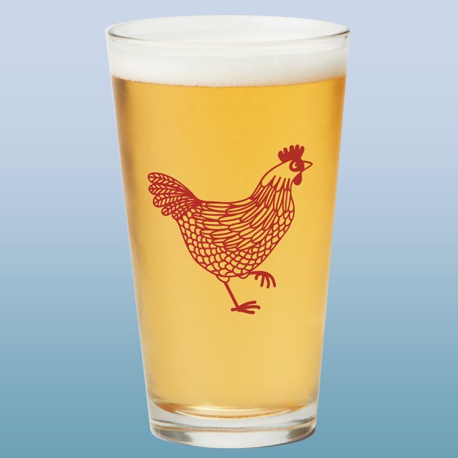 Chicken Hen Beer (Chicken hen poultry glass tumbler)