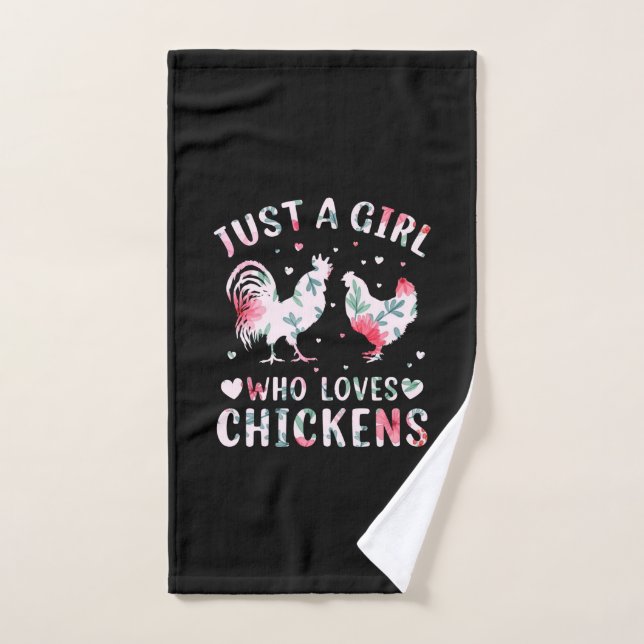 Chicken Lover | Chica que ama a las gallinas (Toalla de mano)