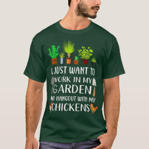 Chicken lover divertida camisa de jardinería para
