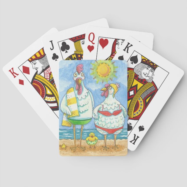 CHICKENS DEL MAR, CARTAS DE JUEGO DIVERTIDAS PÓQUI (Reverso)