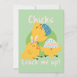¡Chick's Crack Me Up! Tarjeta de Pascua