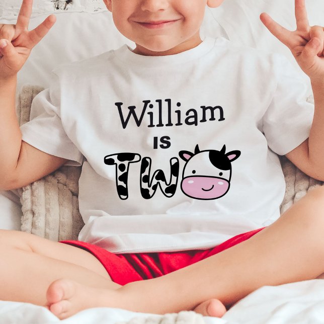 Chico 2.ª vaca de cumpleaños 2 camiseta personaliz (Subido por el creador)