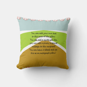 Chico bateador de béisbol almohada