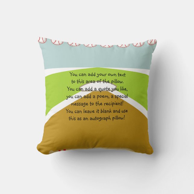 Chico bateador de béisbol almohada (Anverso)