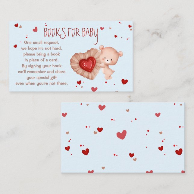 Chico Cariño Libros Baby Shower Para Tarjeta De Be (Anverso / Reverso)