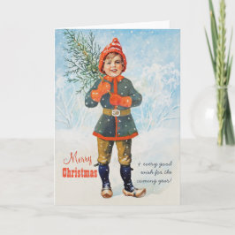 Chico con un árbol de Navidad Jenny Nyström CC0937