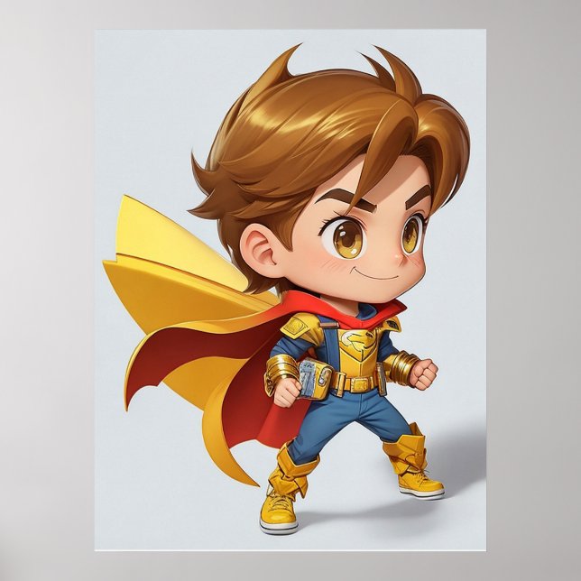 Chico de arte de IA de cómic de superhéroe genial  (Frente)