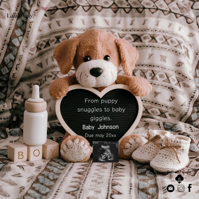 Chico de cachorro esponjoso y invitación del embar (Subido por el creador)