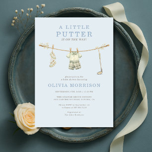 Chico de Invitación de Baby Shower Golf Little Put