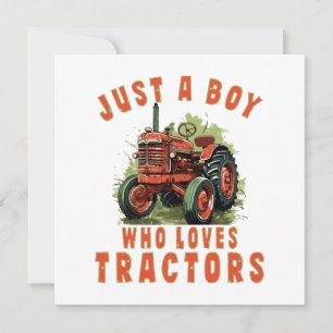 Chico de vida rural que ama los tractores