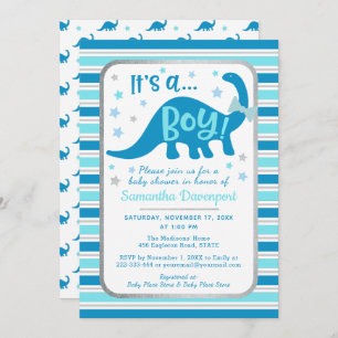 Chico dinosaurio de invitación Baby Shower