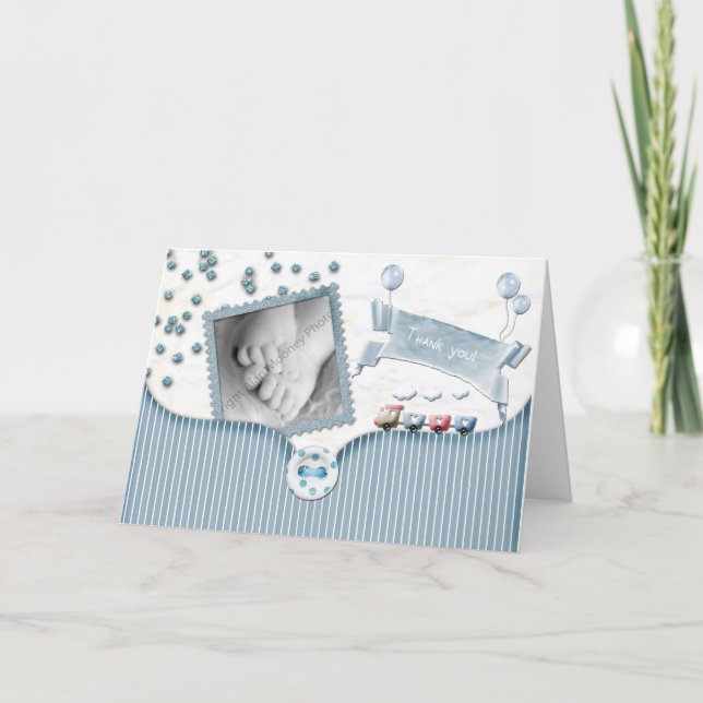 Chico ducha bebé Gracias a las tarjetas (Anverso)