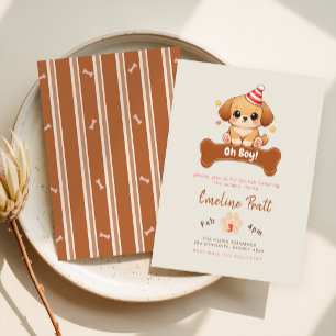 Chico Elegante Invitación de Cumpleaños de Perrito