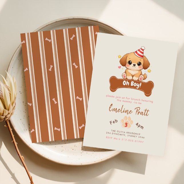 Chico Elegante Invitación de Cumpleaños de Perrito (Subido por el creador)