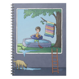 Chico en el cuaderno infantil