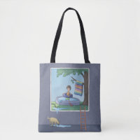 Chico en la bolsa de tocador de la piscina infanti