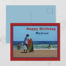 Chico en la postal de la playa - Opción personaliz