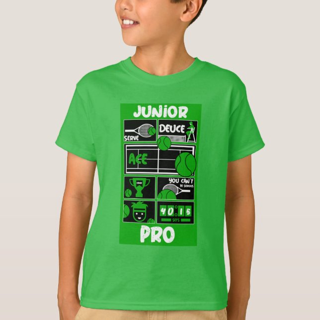 Chico júnior de tenis camiseta (Anverso)