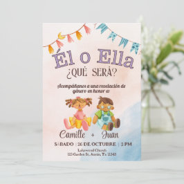 Chico o chica de la invitación a revelar género en