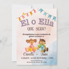 Chico o chica de la invitación a revelar género en