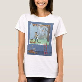 Chico rastrillando deja la camiseta