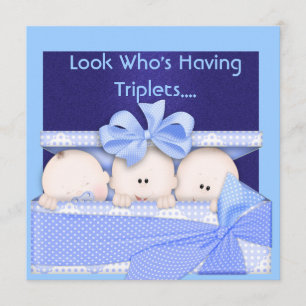 CHICO TRIPLETS INVITACIÓN BABY SHOWER