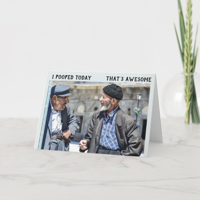 CHICO VIEJO DE FUNNY QUE RECIBE TARJETA DE CUMPLEA (Anverso)