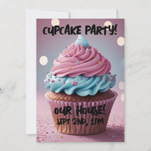 CHICOS CUPCAKE FIESTA de CUMPLEAÑOS Invitaciones P