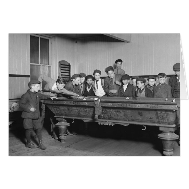 Chicos disparando al billar, 1909 (Anverso (Horizontal))