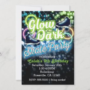 Chicos GLOW en la oscuridad Invitación de cumpleañ