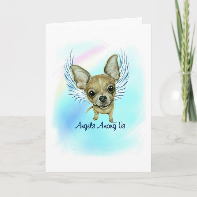 Chihuahua Angel Dog Mascota Pérdida Tarjeta de Sim (Anverso)
