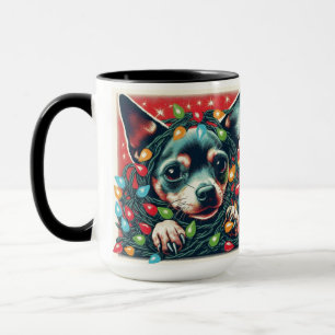 Chihuahua atrapado en la Copa Mug de Navidades