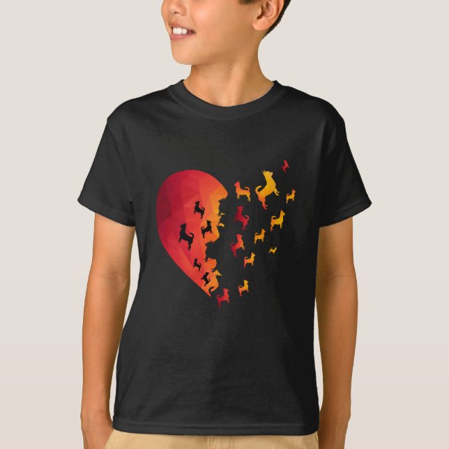 Chihuahua Camiseta de corazón de perro gracioso té (Anverso)