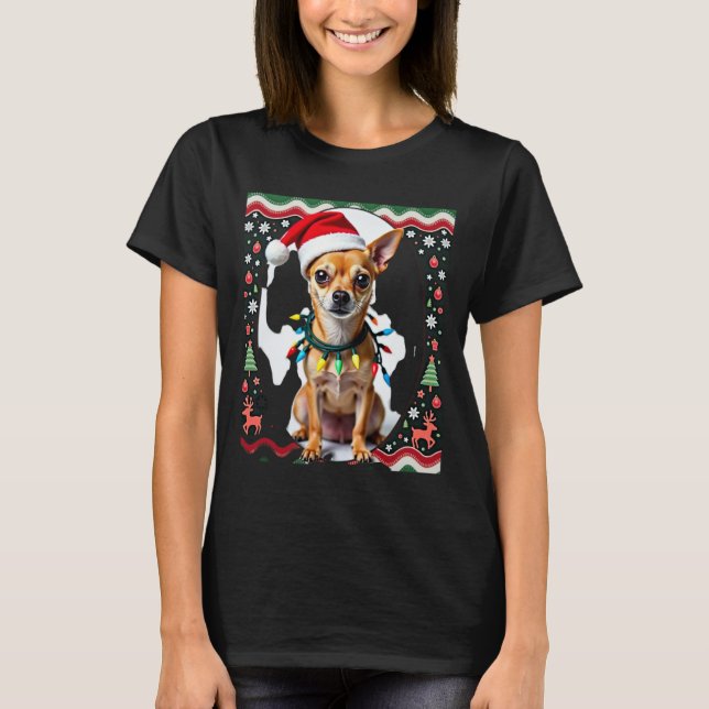 Chihuahua Christmas Santa Ugly Sweater Dog Lover X (Anverso)