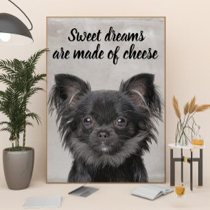 Chihuahua con poster de citas de perros graciosos