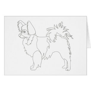 Chihuahua de cabello largo listo para colorear y P