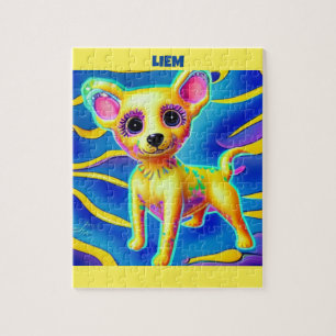 CHIHUAHUA DOG PUZZLE CON NOMBRE PERSONALIZADO.