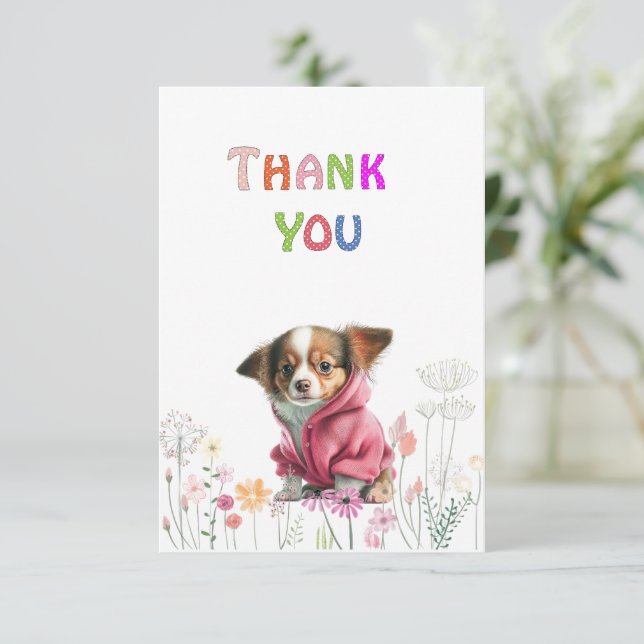 Chihuahua - Dulce Rosa - Tarjeta de agradecimiento (Anverso de pie)