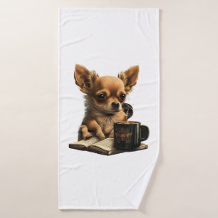 Chihuahua libro de lectura de té para café