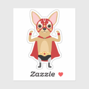Chihuahua Luchador Pegatinas de perros luchadores