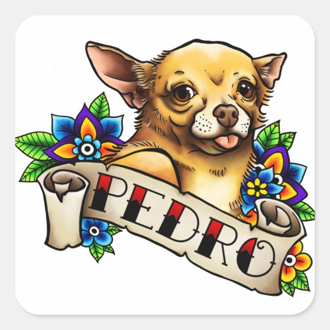 Chihuahua Pedro Pegatina (Anverso)
